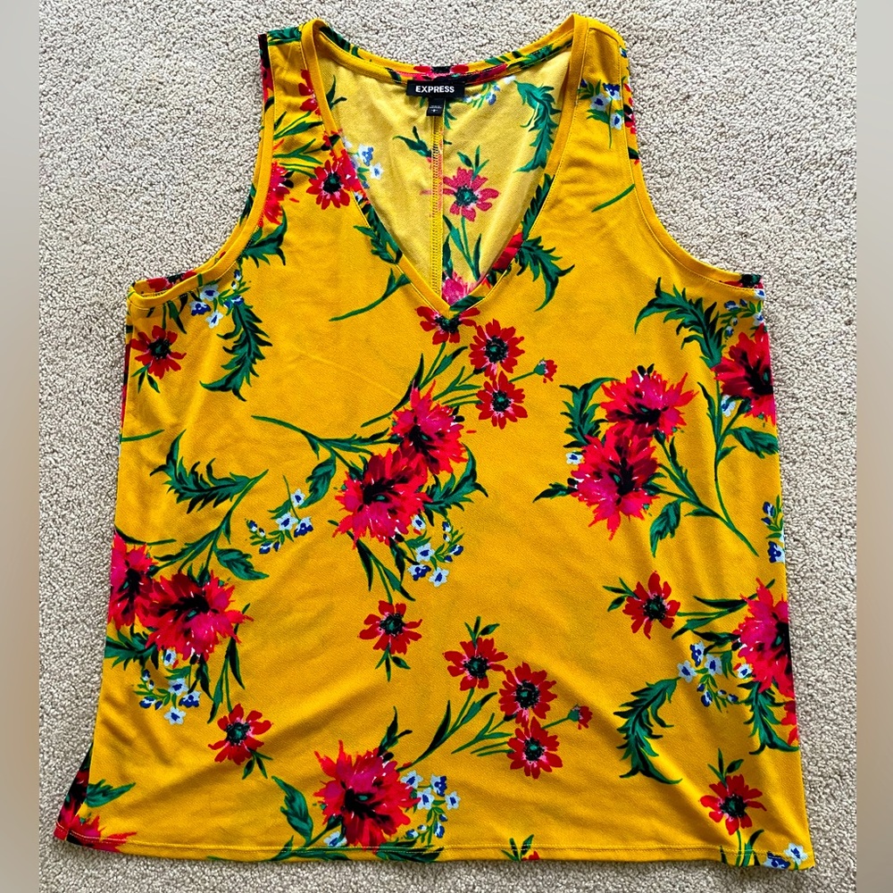 EXPRESS YELLOW FLORAL TANK TOP